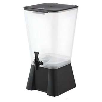 5-Gallon Beverage Dispenser with No-Drip Spigot and Wide-Mouth Lid - Black