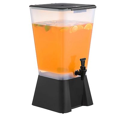5-Gallon Beverage Dispenser with No-Drip Spigot and Wide-Mouth Lid - Black