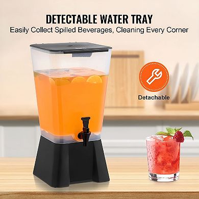 5-Gallon Beverage Dispenser with No-Drip Spigot and Wide-Mouth Lid - Black