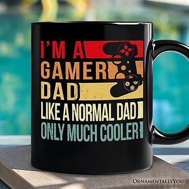 Gamer Dad Controller Mug, Black Funny Gift for Cool Fathers