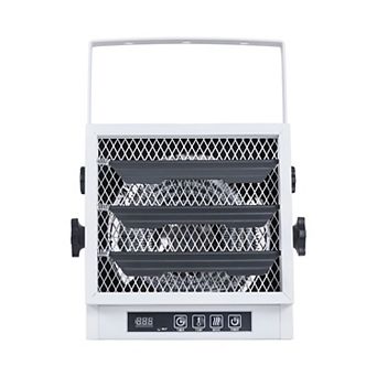 4800W Electric Garage Heater with Thermostat and Remote Control Wall or Ceiling Mount - White