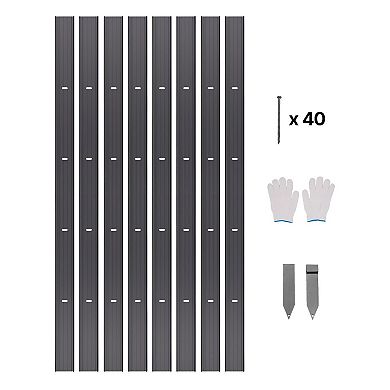 Flexible Metal Garden Edging Border Black Aluminum Alloy Panels for Custom Yard Layouts - 8 Pieces