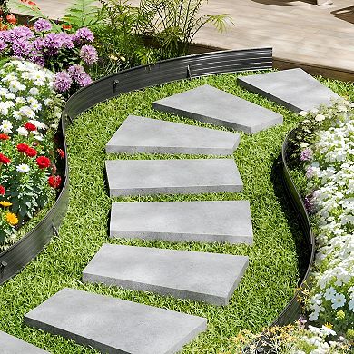 Flexible Metal Garden Edging Border Black Aluminum Alloy Panels for Custom Yard Layouts - 8 Pieces