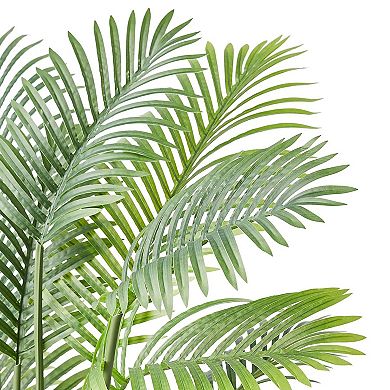 Tall Faux Gold Cane Palm Tree 6.5ft for Living Room, Patio or Entryway Display