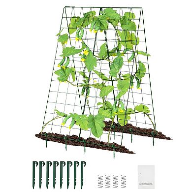 Folding Garden Trellis for Climbing Vegetables and Vining Plants - Green