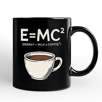 Coffee Equation Mug, E=MC2 Funny Workday Gift for Caffeinated Office Workers