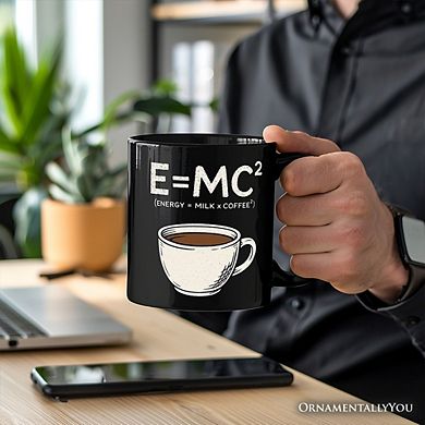 Coffee Equation Mug, E=MC2 Funny Workday Gift for Caffeinated Office Workers
