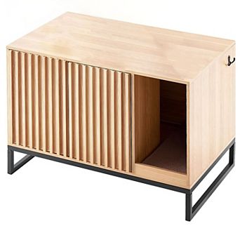 Cat Litter Box Enclosure Furniture with Doors, Hidden Litter Box Cabinet for Indoor Use