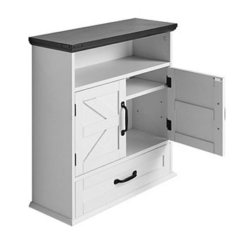 Bathroom Wall Storage Cabinet with Multi-Layer Compartments and Space-Saving Design - White