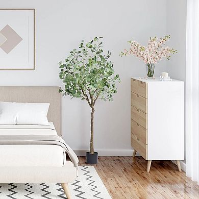 6ft Artificial Eucalyptus Tree with Pot for Home Office Indoor or Outdoor Decor