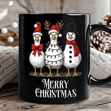 Vintage Christmas Silly Goose Mug, Snowman Spoof Winter Gift