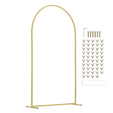 3-Piece Gold Wedding Arch Set Dome-Shaped Metal Backdrop Stand for Ceremonies and Parties