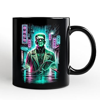 Cyberpunk Frankenstein Mug, Neon Halloween Monster Gift