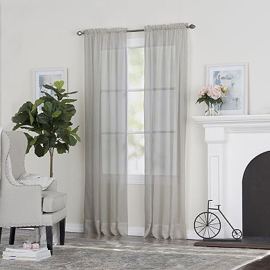 NATCO Crushed Volie Sheer Rod Pocketed Single Window Curtain Panel