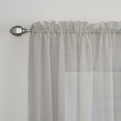 NATCO Crushed Volie Sheer Rod Pocketed Single Window Curtain Panel