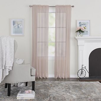 NATCO Crushed Volie Sheer Rod Pocketed Single Window Curtain Panel