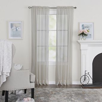 NATCO Crushed Volie Sheer Rod Pocketed Single Window Curtain Panel