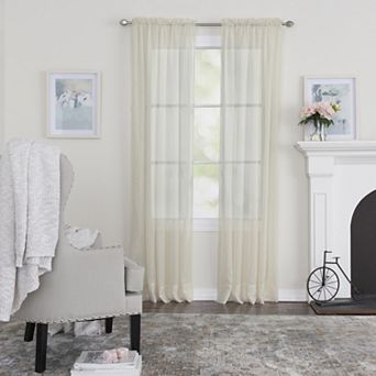 NATCO Crushed Volie Sheer Rod Pocketed Single Window Curtain Panel
