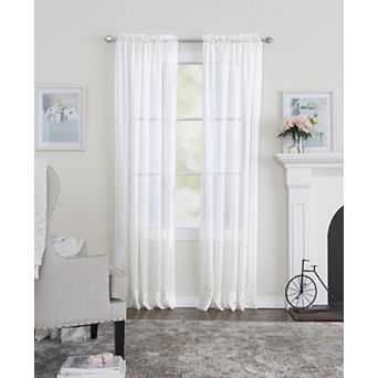 NATCO Crushed Volie Sheer Rod Pocketed Single Window Curtain Panel