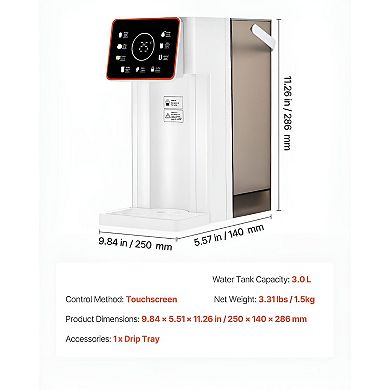 Instant Hot Water Dispenser with Stainless Steel Heating System and LED Display