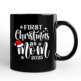 First Christmas as Mom 2025 Christmas Mug, Matching Family Holiday Gift