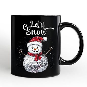 Disco Snowman Christmas Mug, Retro Holiday Gift for Dancers