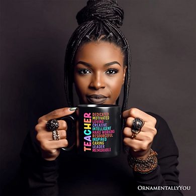 Colorful Teacher Acronym Mug, Motivational Gift for Educators