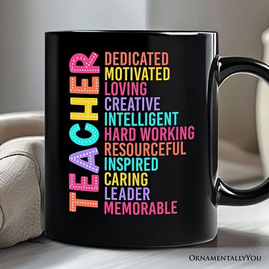 Colorful Teacher Acronym Mug, Motivational Gift for Educators