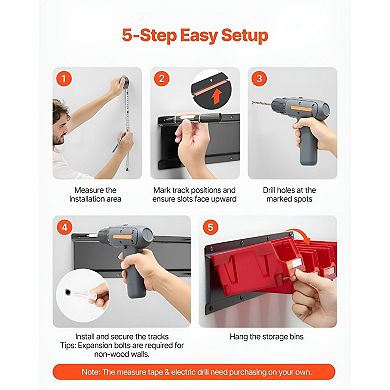 12-Piece Wall-Mounted Storage Bins Set with Labels for Small Parts, Crafts, and Office Supplies