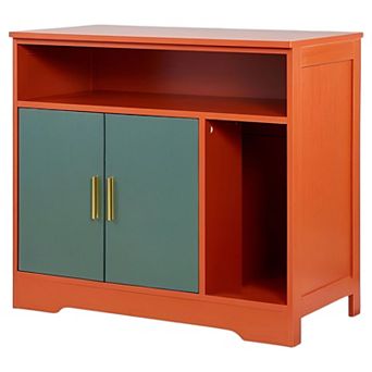 Cat Litter Box Cabinet Furniture for Automatic Litter Boxes, Indoor Enclosed Design - Red