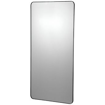 Full Length Vertical Wall Mirror 28 x 60 inch Rectangular Black Frame for Bedroom or Bathroom