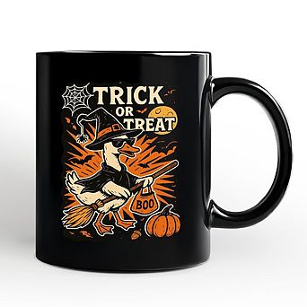 Trick or Treat Goose Mug, Vintage Halloween Witch Gift