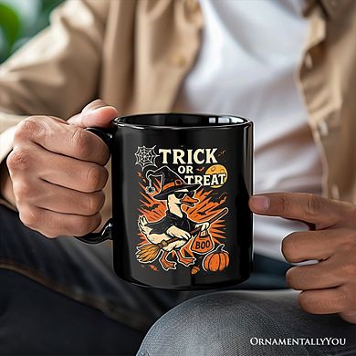 Trick or Treat Goose Mug, Vintage Halloween Witch Gift