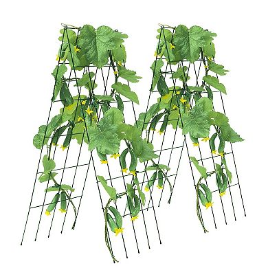 Foldable Metal Cucumber Trellis for Raised Beds and Garden Rows