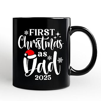 First Christmas as Dad 2025 Christmas Mug, Matching Family Holiday Gift
