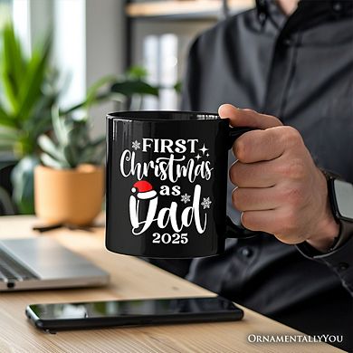 First Christmas as Dad 2025 Christmas Mug, Matching Family Holiday Gift