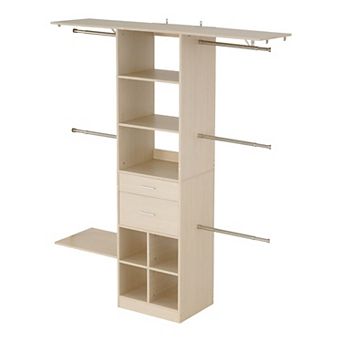 Closet Organizer with 17 Sections and Drawers for Bedroom or Laundry Room - Grey