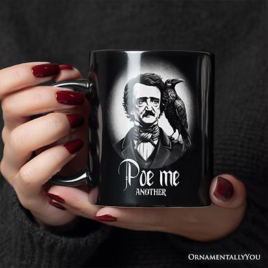 Edgar Allan Poe Spooky Portrait Mug Horror Villain Theme Halloween Gift