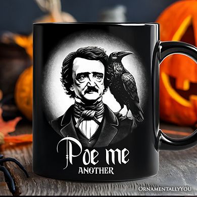 Edgar Allan Poe Spooky Portrait Mug Horror Villain Theme Halloween Gift
