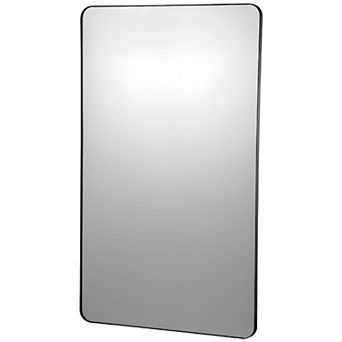 Full Length Wall Mounted Mirror 48 x 30-inch Rectangular Black Frame for Bathroom or Bedroom