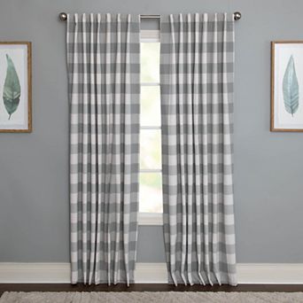 NATCO Broden Room Darkening Checkered Single Window Curtain Panel