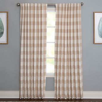 NATCO Broden Room Darkening Checkered Single Window Curtain Panel