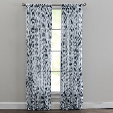 NATCO Light-Filtering Printed Vine Rod Pocketed Single Window Curtain Panel