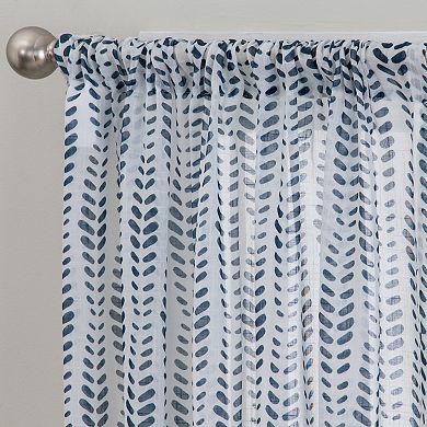 NATCO Light-Filtering Printed Vine Rod Pocketed Single Window Curtain Panel