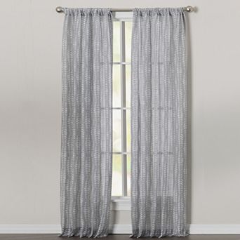 NATCO Light-Filtering Printed Vine Rod Pocketed Single Window Curtain Panel
