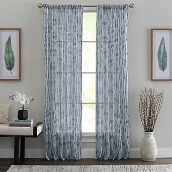 NATCO Light-Filtering Printed Vine Rod Pocketed Single Window Curtain Panel