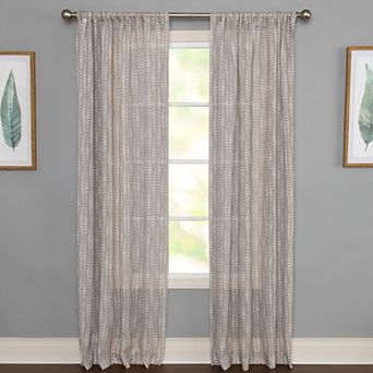NATCO Light-Filtering Printed Vine Rod Pocketed Single Window Curtain Panel