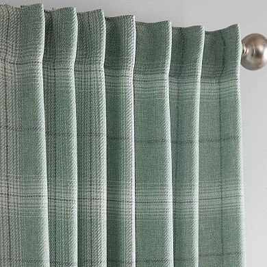 NATCO Light-Filtering Plaid Rod Pocketed Single Window Curtain Panel