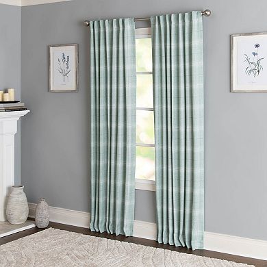 NATCO Light-Filtering Plaid Rod Pocketed Single Window Curtain Panel