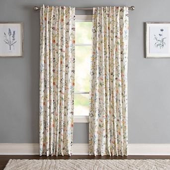 NATCO Santina Light-Filtering Botanical Single Window Curtain Panel